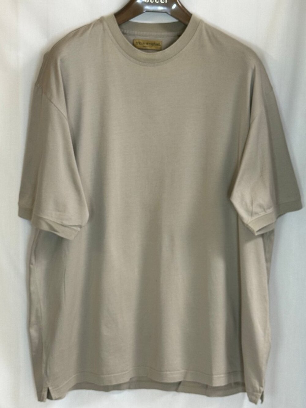 Tricots St Raphael Men's 100% Cotton Crew Neck Short Sleeve T-Shirt - Tan - XXL